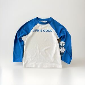 Life Is Good Boys Swim Top RashGuard Size 4 NWT Long Sleeve
